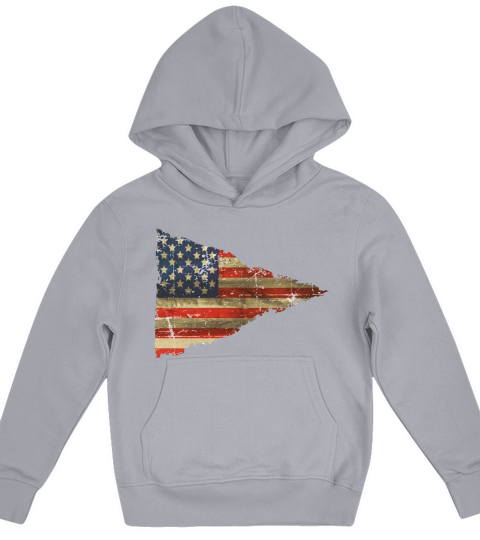 12 Vintage Distress US Flag 6 Kids Hoodie