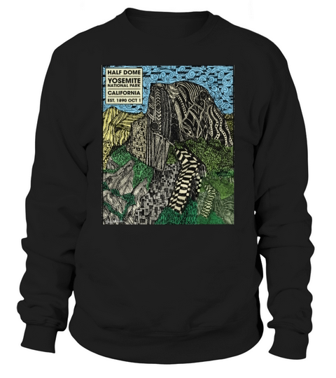 Half Dome Yosemite  Watercolor Sweatshirt Unisex