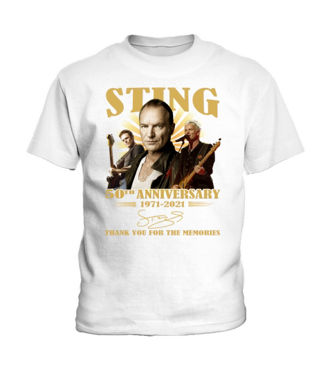 Sting 50th Anniversary 1971 2021 Signature Thank Kids T-Shirt