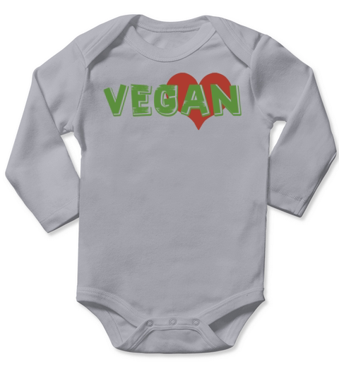 VEGAN HEART Long Sleeve Baby One-Piece
