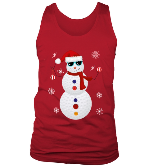 Christmas Golf Snowman Santa Hat Gift Men's Tank Top