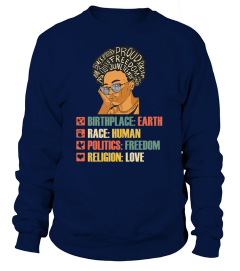 Vintage Juneteenth Black Women American Pride Afro Women's Sweatshirt