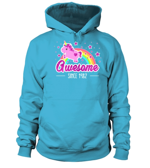 Awesome Since 1982 Birthday Year Of Birth Unicorn Women's Hoodie