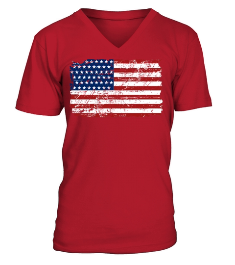 USA Flag - Vintage Look Men's V-Neck T-shirt
