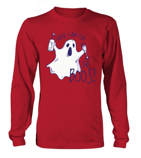 here im for the boos funny ghost t-shirt Men's Long Sleeve