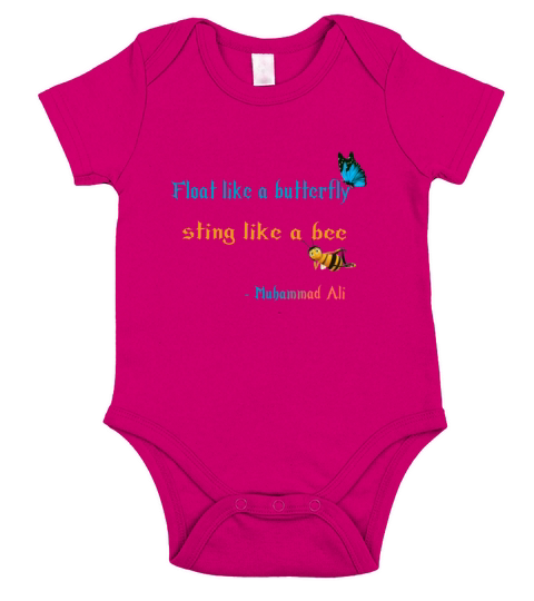 Float like a butterfly sting like a bee design Short Sleeve Baby One-Piece