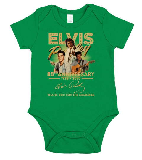 Elvis Presley 85th anniversary thank you for the memories signature Short Sleeve Baby One-Piece