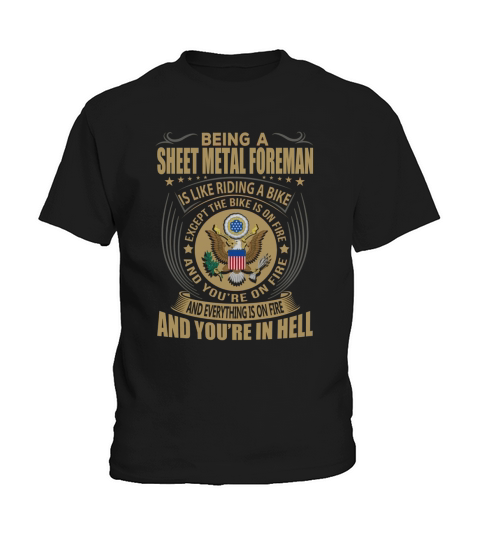 Being a Sheet Metal Foreman like Riding a Bike Job Title Shirts Kids T-Shirt