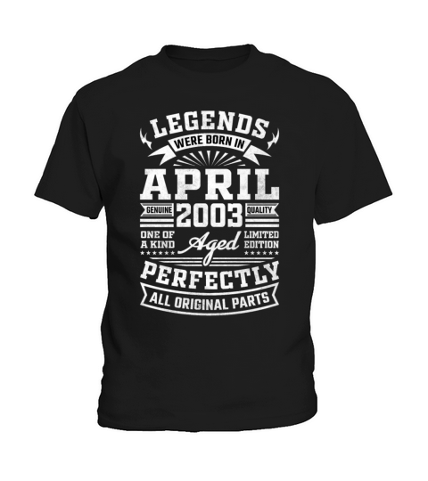 18th Birthday April Gift Vintage 2003 18 Years Kids T-Shirt