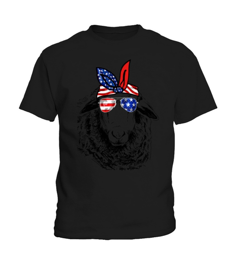 Vintage Patriot Sheep Tshirt 4th of July American Kids T-Shirt