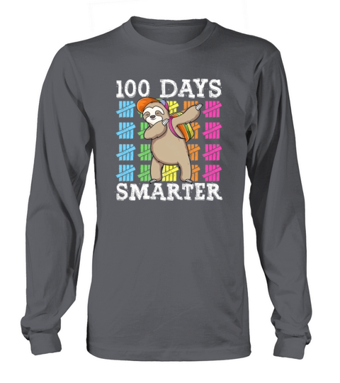 100 Days Of School Dabbing Sloth Smarter Boys Kids Men's Long Sleeve