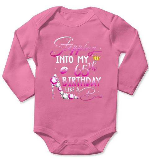 Stepping Into My 65th Birthday In 1955 Gifts Long Sleeve Baby One-Piece