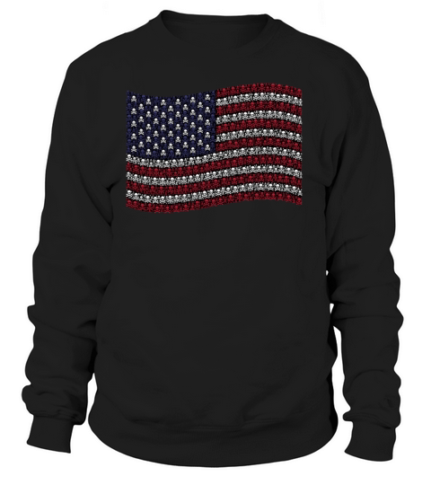 AMERICAN FLAG OF SKULLS Women's Sweatshirt
