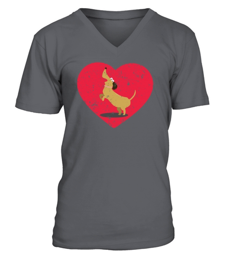 Dog Valentine Happy Valentines Day Dog Rescue Men's V-Neck T-shirt