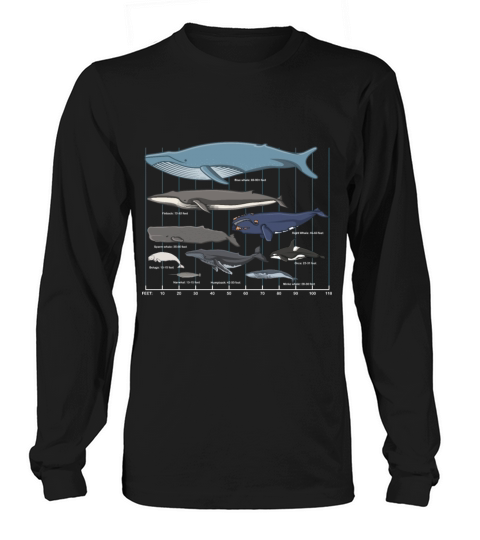 Types Of Whales Cute Ocean Mammals Guide Men's Long Sleeve