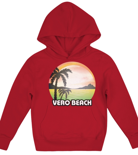 Vintage Vero Beach Florida FL Retro 70s Summer Kids Hoodie