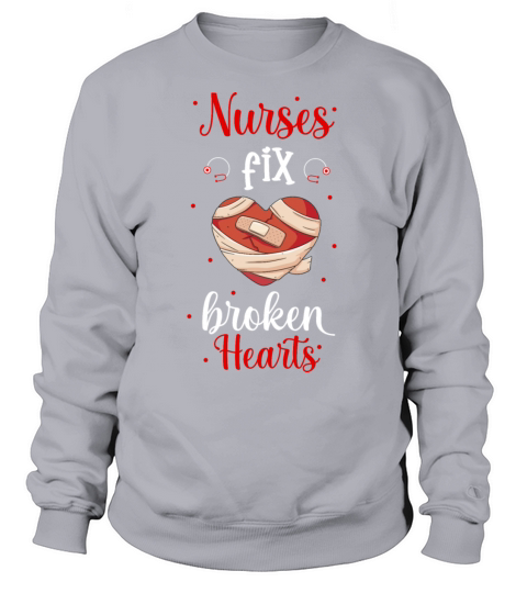 I Love Nurse Valentine Day Fix Broken Heart Kid Women's Sweatshirt