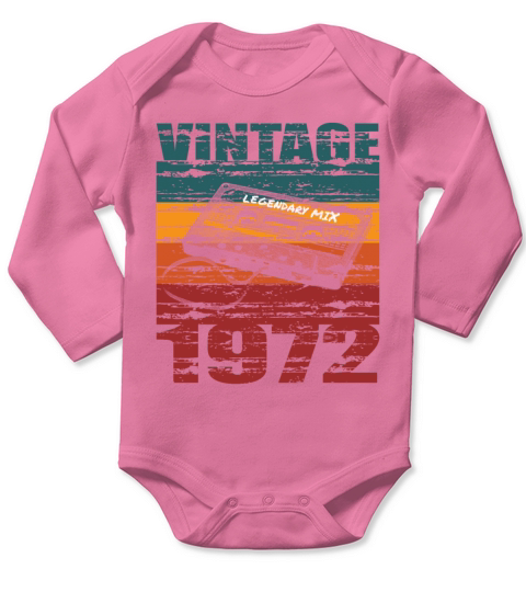 50th birthday vintage 1972 legendary mix Long Sleeve Baby One-Piece