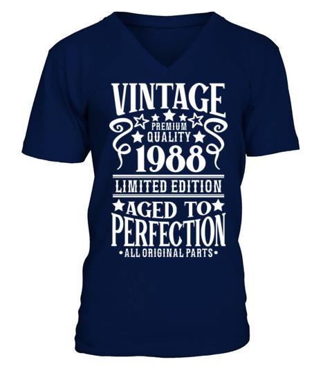 1988 Vintage Birthday Aged to Perfection Men's V-Neck T-shirt