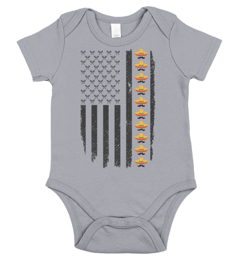 Cinco De Mayo Mexican American Sombrero Flag Gifts Short Sleeve Baby One-Piece