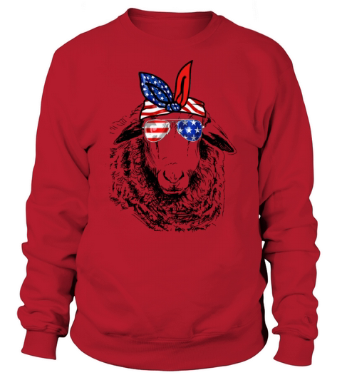 Vintage Patriot Sheep Tshirt 4th of July American Women's Sweatshirt