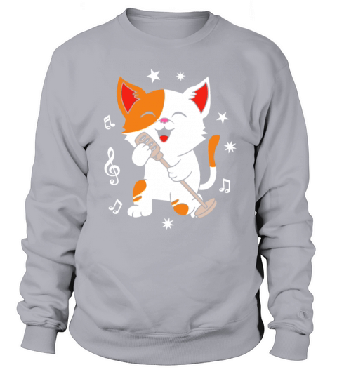 Cute Singing For Kids Karaoke Cat Singing Men's Sweatshirt