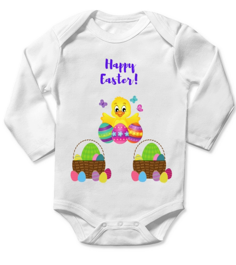 EASTER EGGS Long Sleeve Baby One-Piece