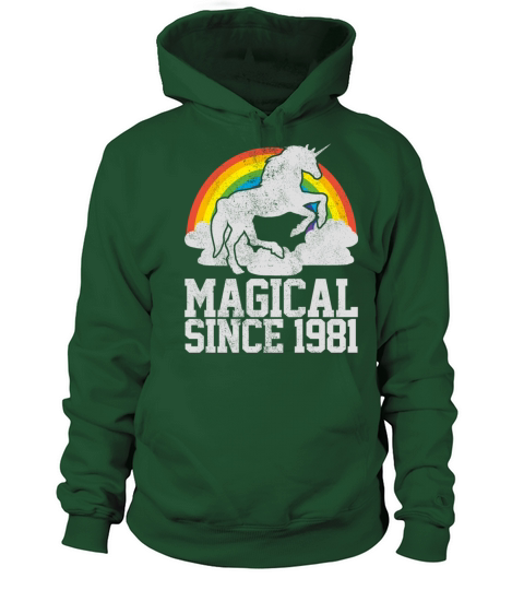 40th Birthday Vintage 1981 Unicorn Funny Gift Women's Hoodie