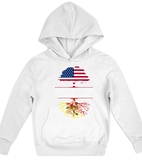 AMERICAN GROWN WITH SICILIAN ROOTS SICIL Kids Hoodie