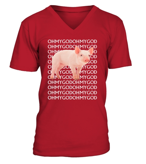 Oh My God Pig TShirt Men's V-Neck T-shirt