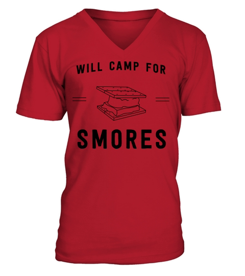 Will camp for smores Men's V-Neck T-shirt