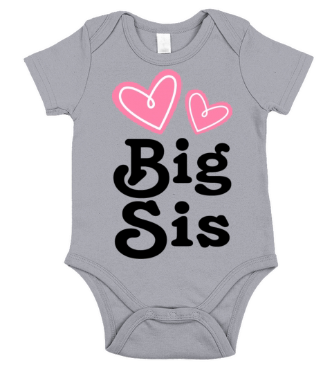 Big Sister Announcement Hearts Short Sleeve Baby One-Piece