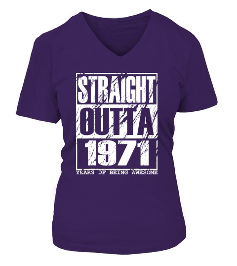 Funny Straight Outta 1971 51st Birthday Vintage V-neck T-Shirt Woman