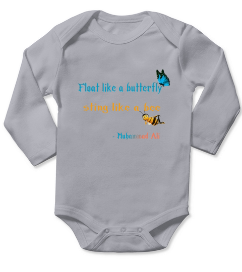 Float like a butterfly sting like a bee design Long Sleeve Baby One-Piece