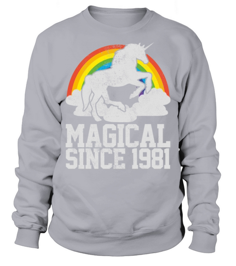 40th Birthday Vintage 1981 Unicorn Funny Gift Men's Sweatshirt