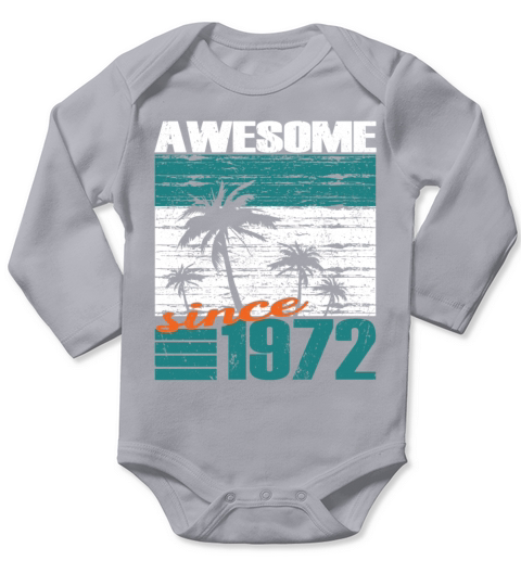 50th birthday vintage 1972 awesome since 1972 Long Sleeve Baby One-Piece
