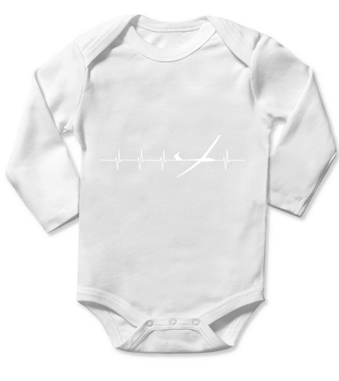 Glider Pilot Heartbeat ECG T-Shirt Sailplane Pilot Gift LIMTED EDITION Long Sleeve Baby One-Piece