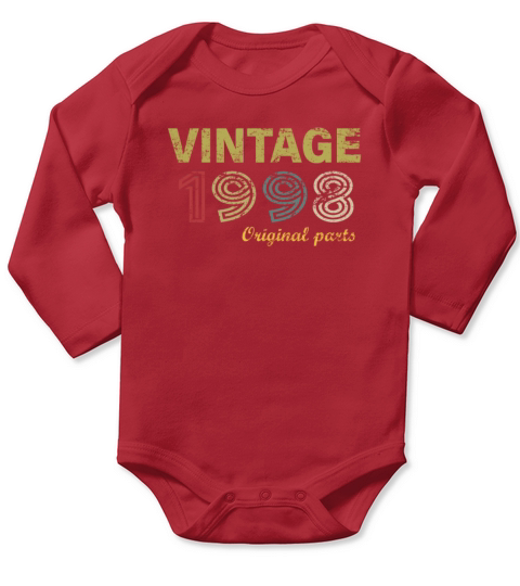 Vintage 1998 Original Parts 22nd Birthday Gifts Long Sleeve Baby One-Piece