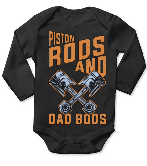 PISTON RODS AND DAD BODS CARS Long Sleeve Baby One-Piece