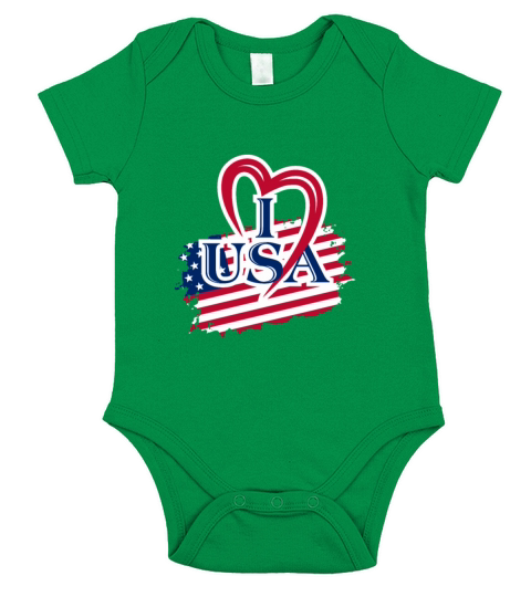 I Love USA Short Sleeve Baby One-Piece