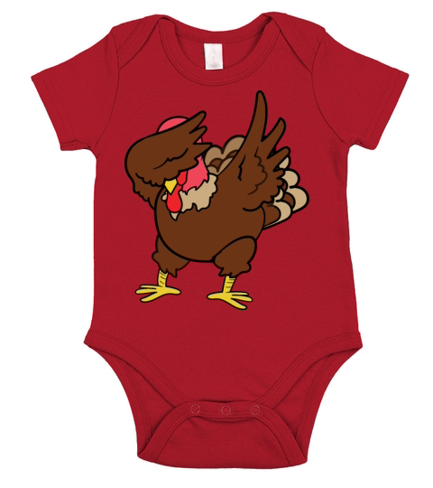 Happy Thanksgiving Dabbing Dab Turkey Gobbler Short Sleeve Baby One-Piece