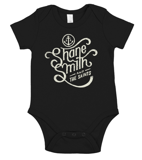 Shane Smith And The Saints Black Cream Crew Short Sleeve Baby One-Piece