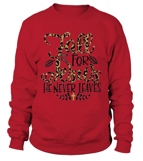 Fall For Jesus He Never Leaves Leopard Partten Men's Sweatshirt