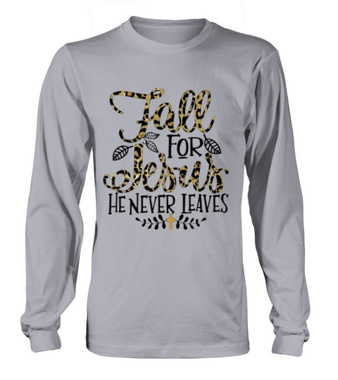 Fall For Jesus He Never Leaves Leopard Partten Men's Long Sleeve