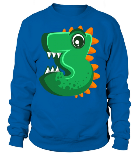 THREE REX 3 Year Old 3rd Birthday Kids Dino Women's Sweatshirt