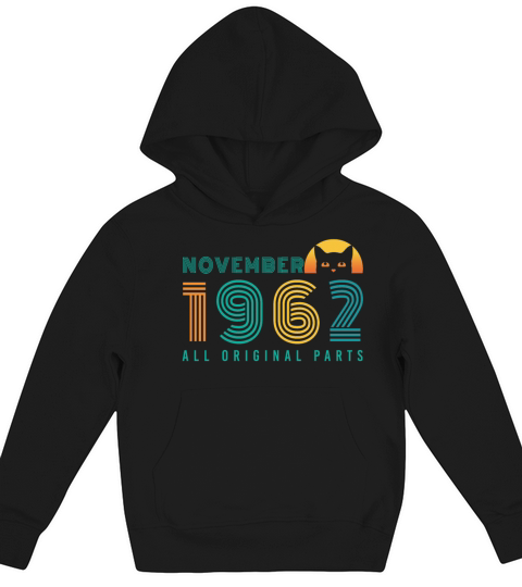 1962 November Vintage Cat Kids Hoodie