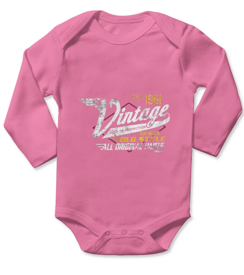 Vintage Est 1961 Long Sleeve Baby One-Piece