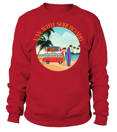 van with surfboard summer vacation tshirt Women's Sweatshirt
