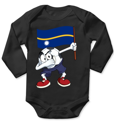 Nauru Dabbing Soccer Ball Long Sleeve Baby One-Piece