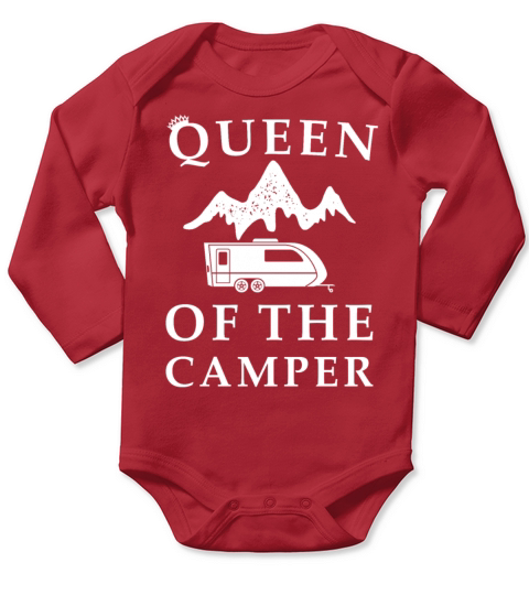Queen of the RV - Camping Camper Vacation Gift Long Sleeve Baby One-Piece